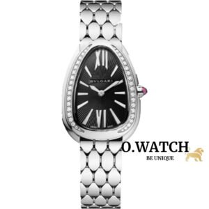 Bvlgari Silver Black Montre Femme
