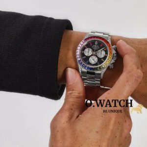 Rolex Daytona Rainbow White Gold Black Dial Sapphire Montre